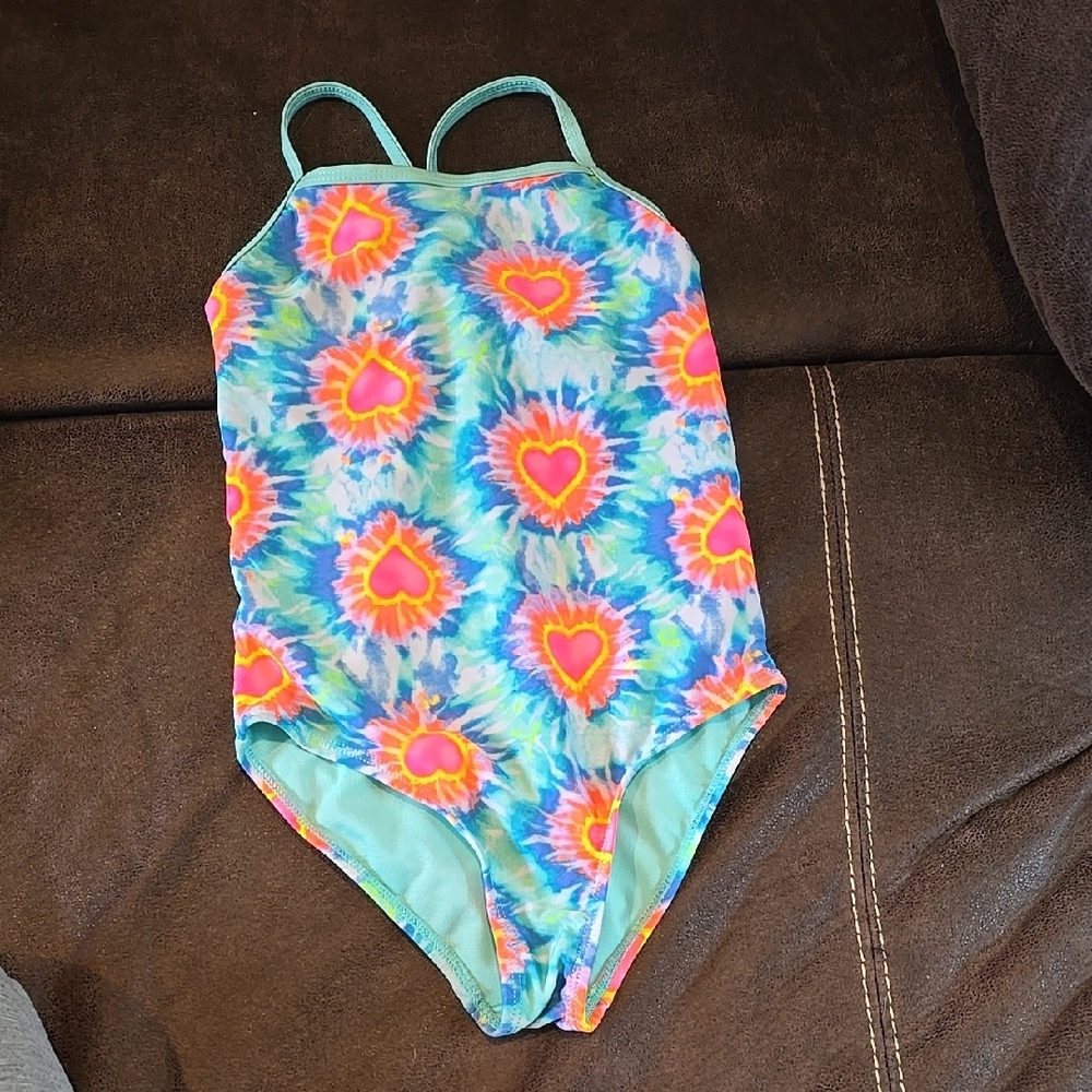 Colorful Tie-Dye Heart Swimsuit
